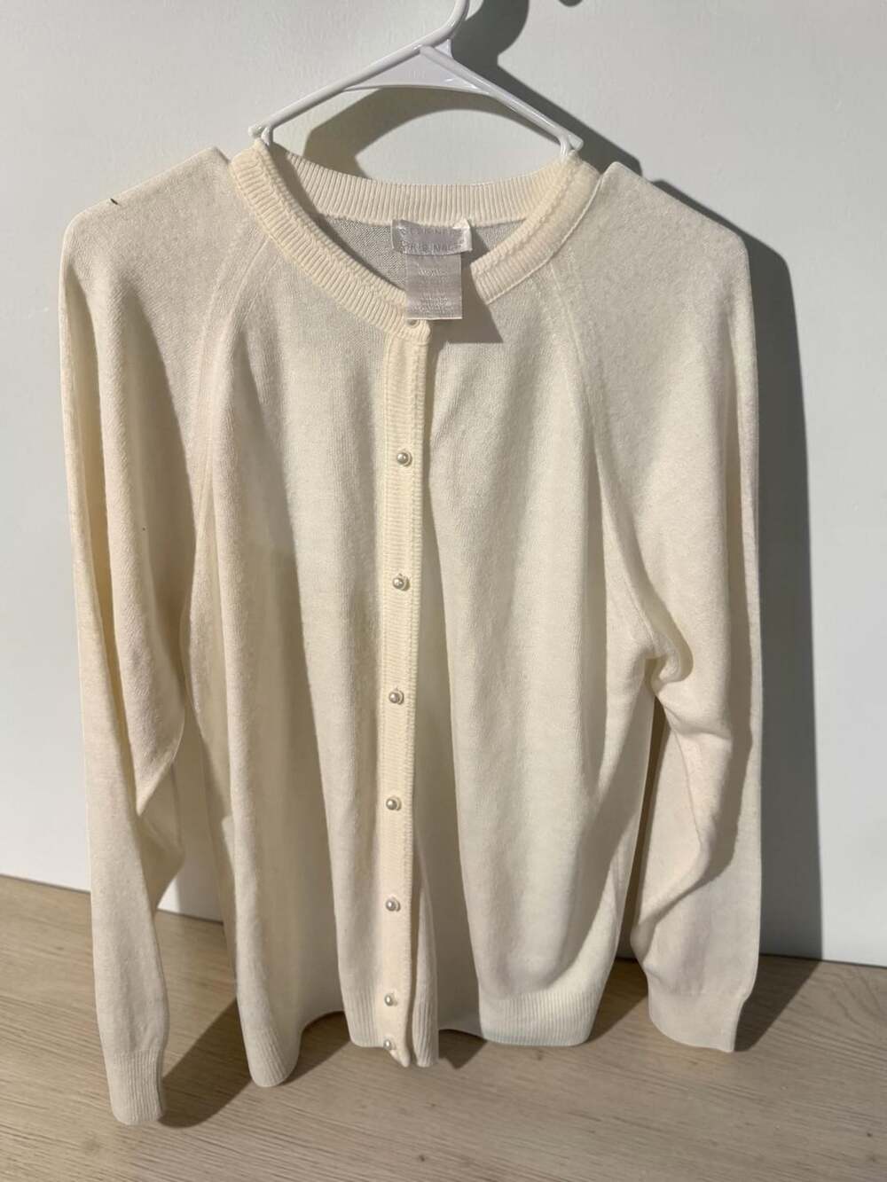 Designers Originals Cardigan Sweater Size Medium Cream